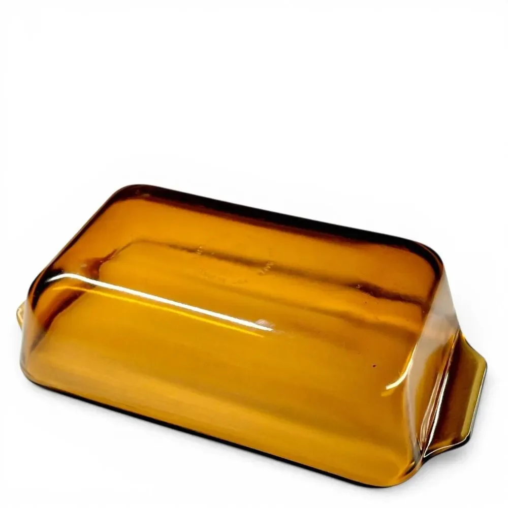 Vintage Fire-King Amber Glass Loaf Pan 441 Unmarked Center